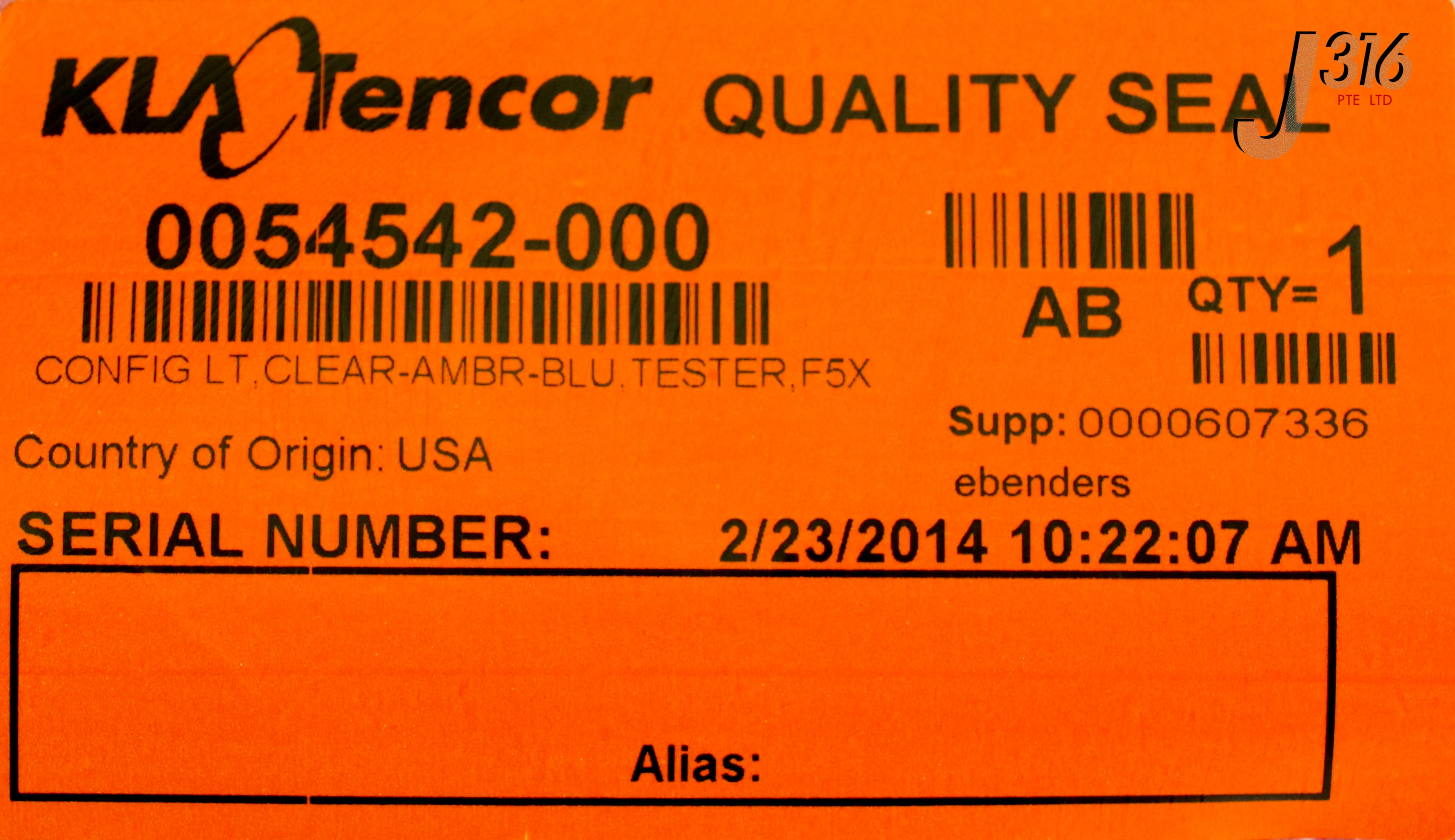 22403 KLA-TENCOR CONFIQ LT, CLEAR-AMBR-BLU, TESTER, F5X (NEW